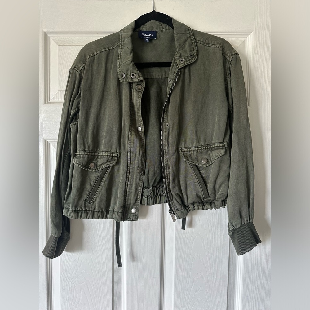 Splendid Cropped Green Jacket